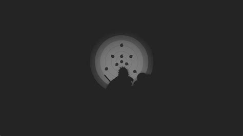 anime, illustration, minimalism, dark background, Uchiha Madara, Naruto ...