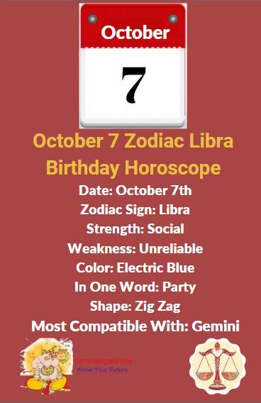 October 7 Zodiac Libra Birthday Horoscope