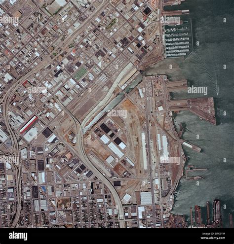 historical aerial photograph Mission Bay, San Francisco, California ...