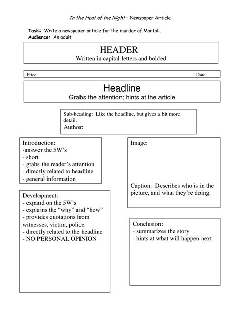 News Article Outline - Examples, Format, Pdf