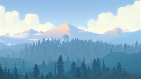 Valley bathed in morning mist Wallpaper from Firewatch | gamepressure.com