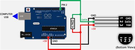 OneWire temperature measurement and connection methods