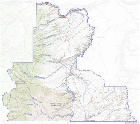 Map of Wasco County, Oregon