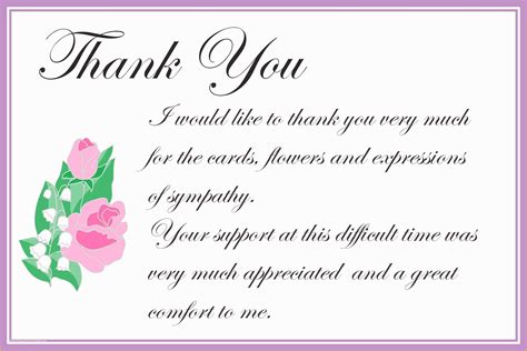 Free Sympathy Thank You Card Templates Of Printable Thank You Cards ...