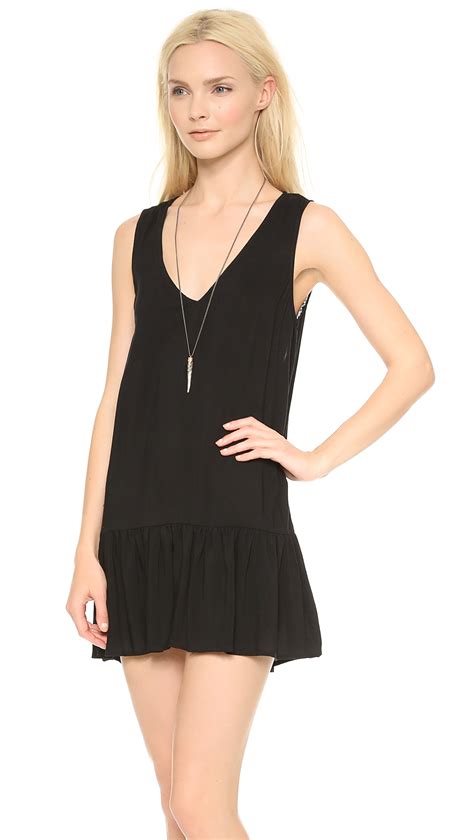 Re:named Drop Waist Dress Black in Black | Lyst