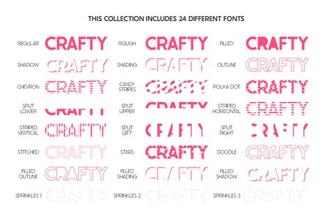 The Crafty Font Collection (24 Fonts) - SoFontsy