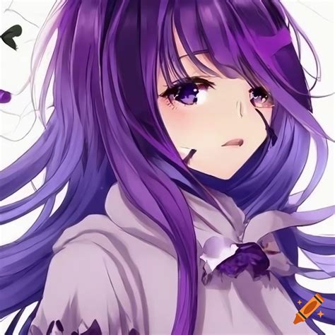 Anime girl with purple hair