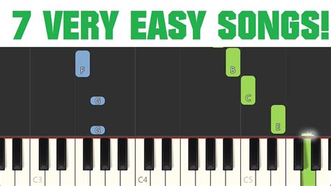 7 VERY EASY Piano Songs for absolute Beginners [Tutorial] - YouTube