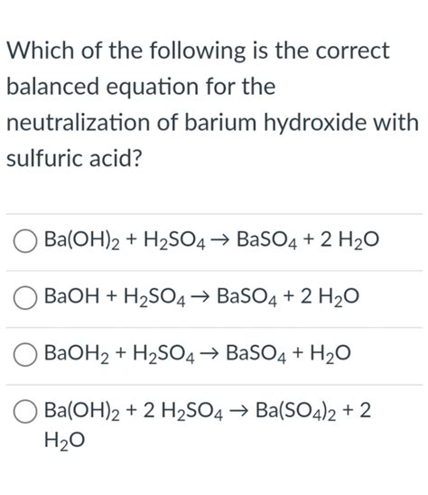 Solved Which of the following is the correct balanced | Chegg.com