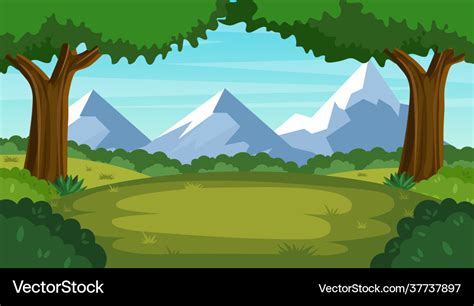 Cartoon forest background Royalty Free Vector Image