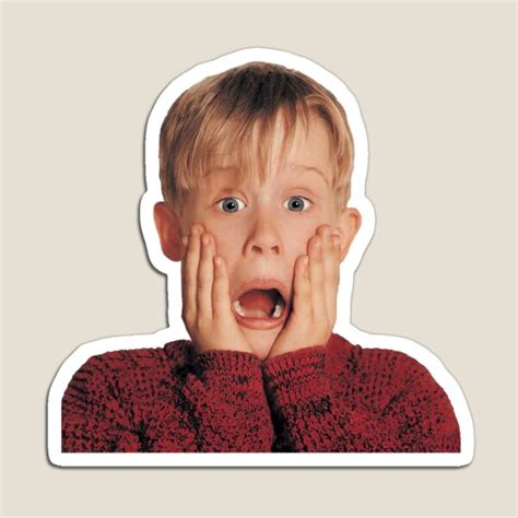 "Home Alone Kevin mccallister Open Mouth Screaming Shocked Face" Magnet ...