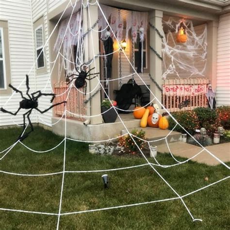 Halloween Decoration Giant Spider Web Party Props Decor Outdoor Fancy ...