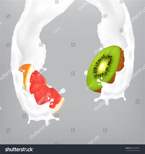 Fruits Milk Splash Eps10 Vector Stock Vector (Royalty Free) 576009811 ...