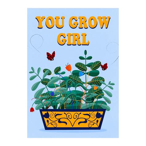 You Grow Girl Greeting Card Inspirational Card Good Luck - Etsy