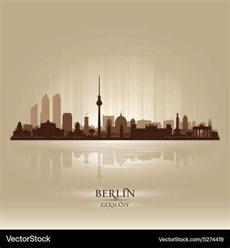 Berlin germany city skyline silhouette Royalty Free Vector