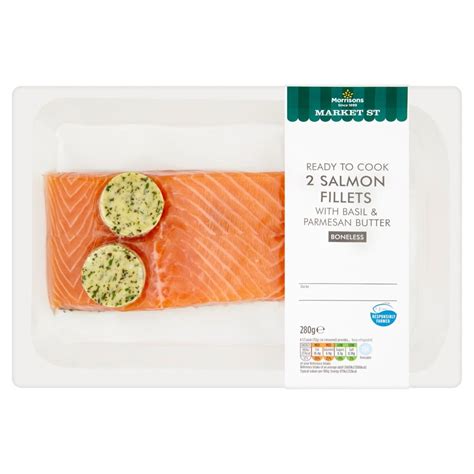 Morrisons Salmon Portions with Basil and Parmesan Butter, 280 g: Amazon ...