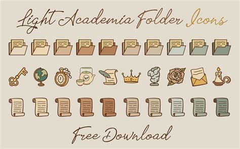 Light Academia Aesthetic Folder Icons Mac - Free Desktop Icons Free ...