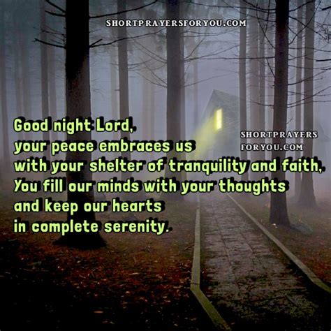 Good night Lord, You give us peace, Short Prayer | Short Prayers for You