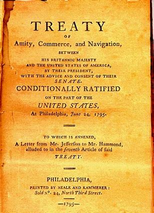 Autumn 1794: George Washington supports the Jay Treaty, forestalling ...