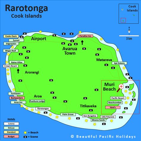 Rarotonga Cook Islands Map - Cities And Towns Map