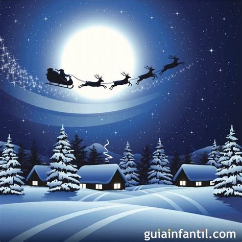 a night scene with santa's sleigh in the sky