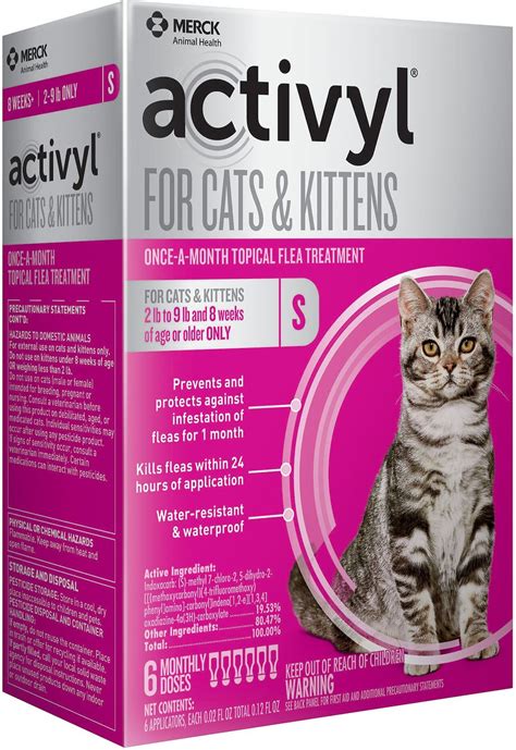 ACTIVYL Flea Treatment for Cats & Kittens, 2-9 lbs, 6 treatments ...