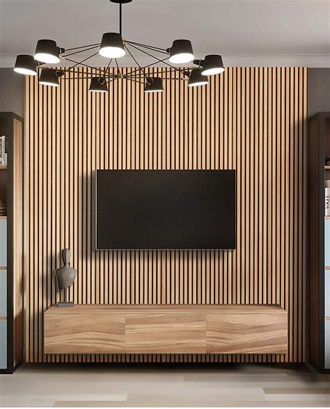 Acoustic Wood Slat Wall Panels - Oak SL-OA01B | Wood slat wall, Wood ...