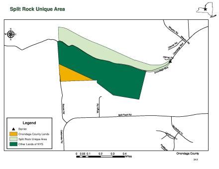 Split Rock Unique Area Map - NYSDEC