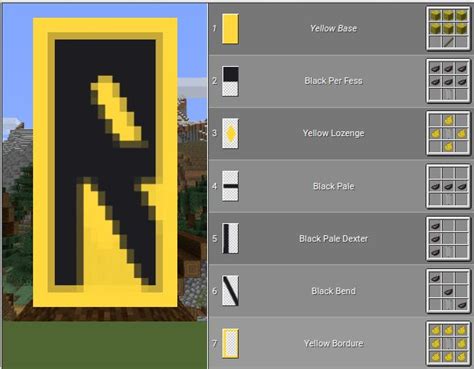 Minecraft Banner Designs - Black on Yellow