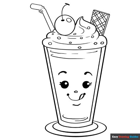 Milkshake Coloring Page | Easy Drawing Guides