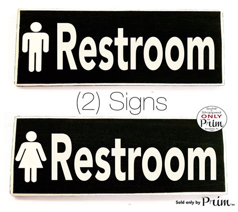 Restroom Symbol Custom Wood Restroom Signs (Set of 2) – Designs by Prim