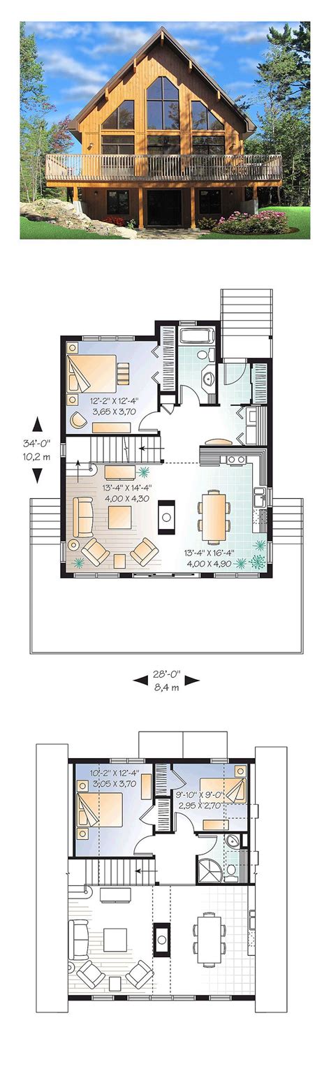 A-Frame House Plan 76407 | Total Living Area: 1301 sq. ft., 3 bedrooms ...