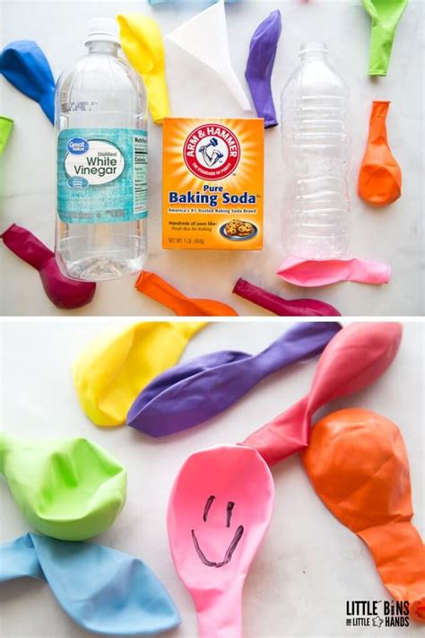 Baking Soda and Vinegar Balloon Experiment - Little Bins for Little Hands