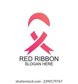 Red Ribbon Logo Design Design Simple Stock Vector (Royalty Free ...