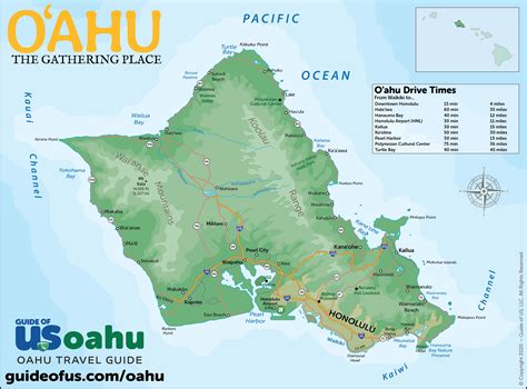 Oahu Hawaii Maps - Travel Road Map of Oahu