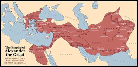 The empire of Alexander the Great in 323 BC, one of the largest of all ...