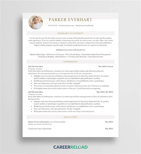 Resume Examples 2024 Word Free Download - Maggi Robinet