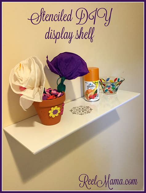 Stenciled DIY display shelf #CompleteWithGlade