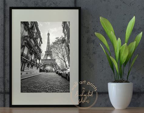 Paris Street Black & White Photo Print - Wall Art