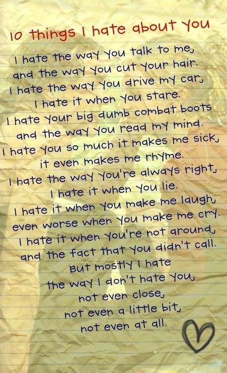 10 things I hate about you poem - 10 Things I Hate About You Fan Art ...