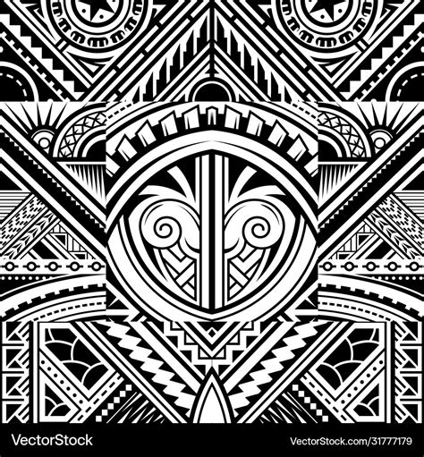 Polynesian style tribal tattoo pattern Royalty Free Vector