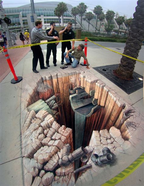 wordlessTech | Optical illusion 3D street art