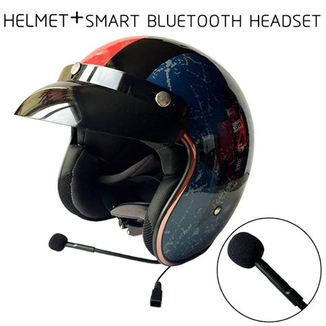 Built in Bluetooth Motorcycle Helmet Harley Retro Helmet BT Headset ...