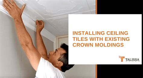 Installing Ceiling Tiles with Existing Crown Moldings 📹 DIY VIDEO Tutorial