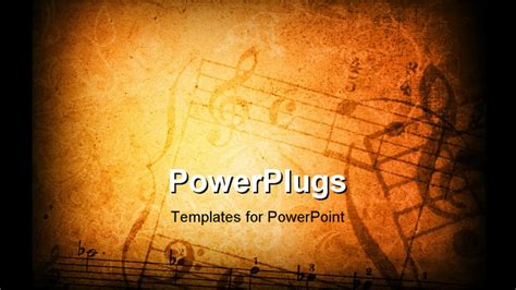 PowerPoint Template: Music grunge background with different music ...