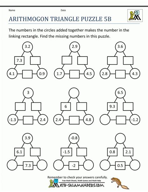 Printable Math Puzzles 5Th Grade - Printable Puzzles For 6 Year Olds ...