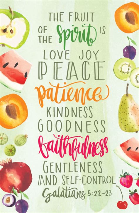 Fruit Of The Spirit - Postcard (Pkg 25) General Worship | Fruit quotes ...