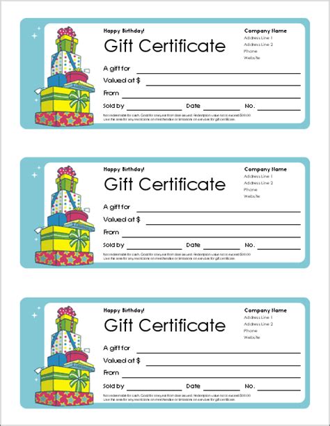 Free Gift Certificate Template and Tracking Log