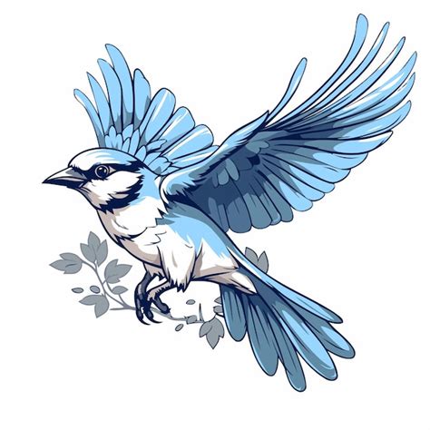 Premium Vector | Blue jay bird Vector illustration of a blue jay