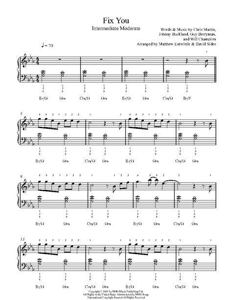 Fix You by Coldplay Sheet Music & Lesson | Intermediate Level